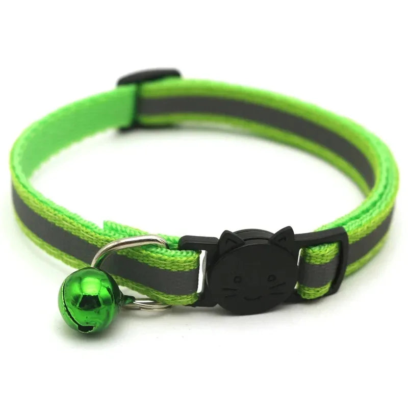 10Pcs Wholesale Collars for Cat Collar With Bell Adjustable Necklace Cat Puppy kitten Collar Dropshipping Pet Cats Collar