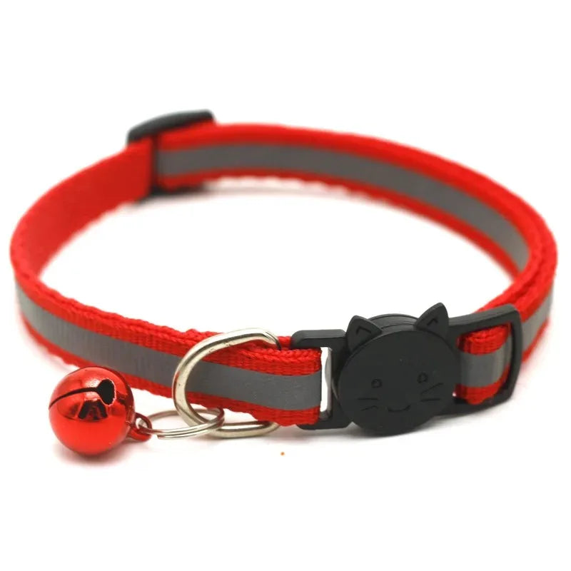 10Pcs Wholesale Collars for Cat Collar With Bell Adjustable Necklace Cat Puppy kitten Collar Dropshipping Pet Cats Collar