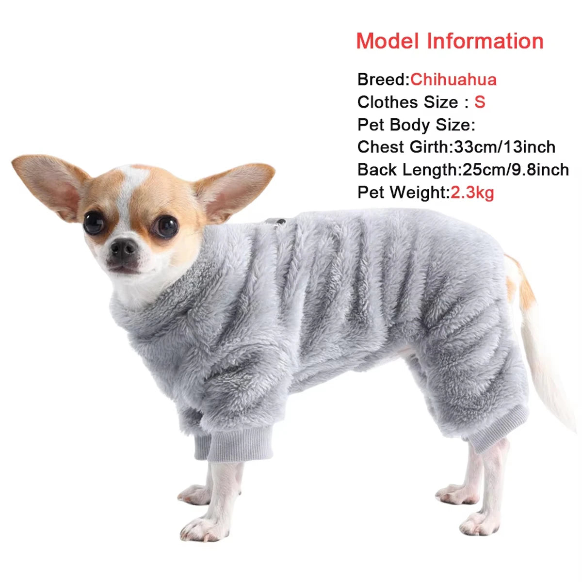 Winter Warm Pet Clothes Soft Flannel Dog Jumpsuit Puppy Cats Four Legs Jacket Coat for Small Medium Dogs Chihuahua Yorkie Outfit