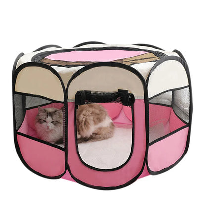 Foldable cats, dog kennels, cats, dogs, delivery rooms, pets, octagonal cages, breathable fences, tents, claw-resistant