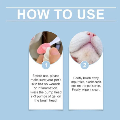 Cat Chin Cleaner 30g Blackhead Cleaning Lotion Pet Chin Acne Care Brush Dog Cat Grooming Supplies Tooth Stain Remover for Pets