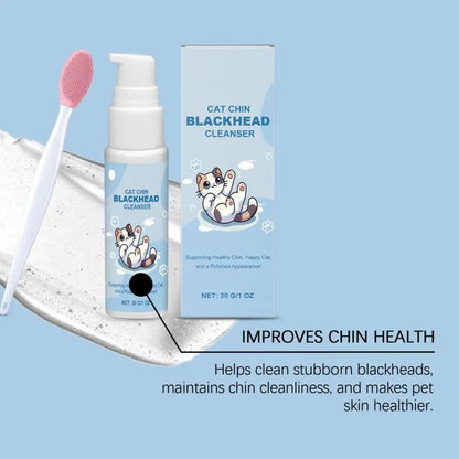 Cat Chin Cleaner 30g Blackhead Cleaning Lotion Pet Chin Acne Care Brush Dog Cat Grooming Supplies Tooth Stain Remover for Pets