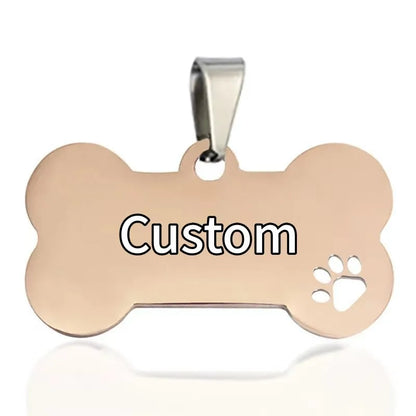 Personalized Dog Tag Stainless Steel Custom Engraved Bone Dog Charm For Pet Collar Dog Id Name Tag Gift Pendant Supplies Jewelry
