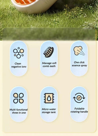 3 in 1 Cat Dog Pet Spray Massage Brush One Button Steam Spray Folding Rotatable Grooming tool Hair Bath Hair Removal Brush Comb