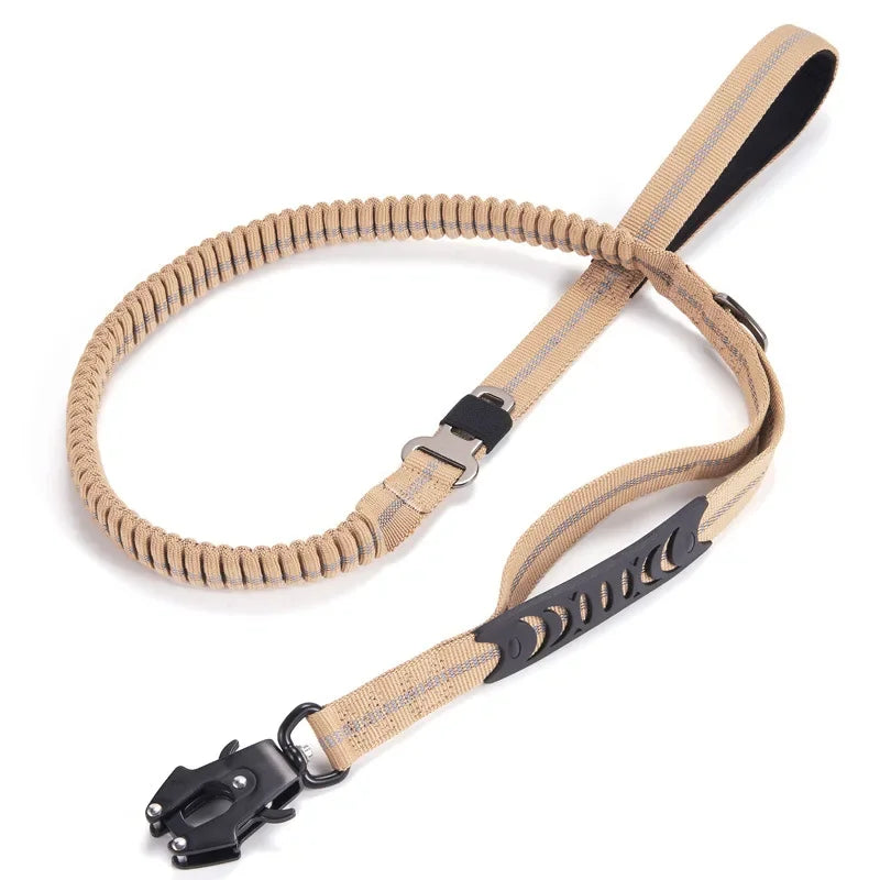 Reflective Shock Absorbing Pet Leashes with Car Seatbelt for Large Dogs Heavy Duty Tactical Bungee Dog Leash No Pull Dog Leash