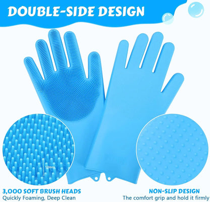 Pet Grooming Gloves Dog Cat Bathing Cleaning Glove Shampoo Scrubber Clean Soft Silicone Hair Removal Glove Hand Skin Protection