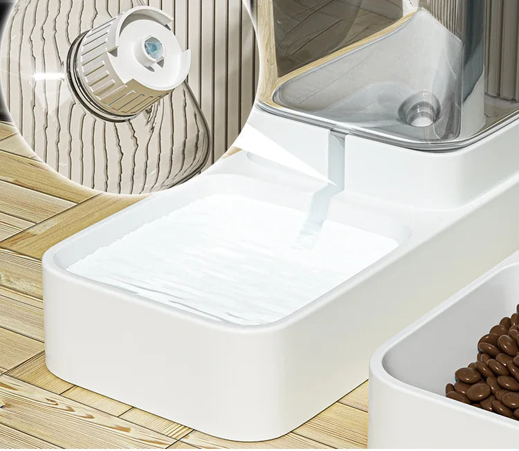 Large Capacity Automatic Gravity Pet Feeder and Water Dispenser Dual Bowl Leak Proof for Cats Dogs Home Travel Feeding Station