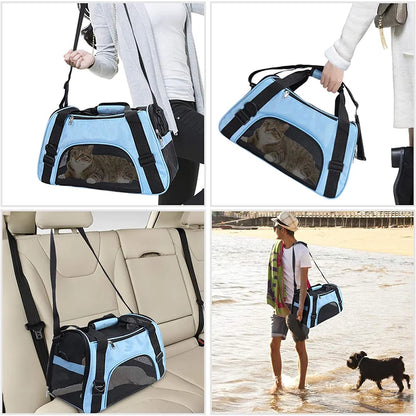 Cat Bags Portable Puppy Dog Carrier Bag Cats Handbag Mesh Breathable Foldable Travel Pet Bag Pet Carrying Supplies