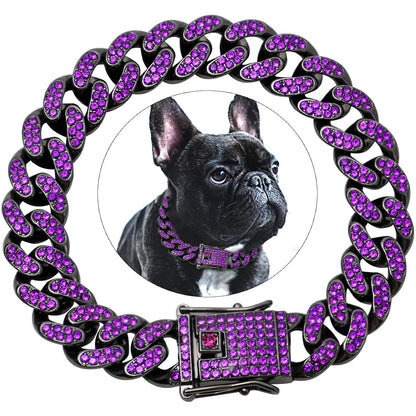 Luxury Diamond Cuban Collar for Pets with Secure Buckle