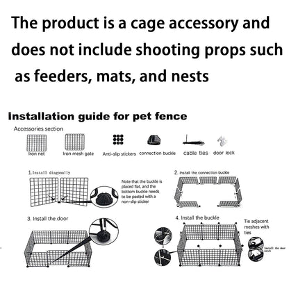Pet Fence Dog Cage Indoor Encrypted Iron Mesh Fence Cat Cage Free Splicing Rabbit Guinea Pig Chinchilla Fence