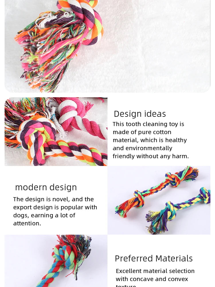 Dog Toy Pet Molar Bite-resistant Cotton Rope Knot for Small Dog Puppy Relieving Stuffy Cleaning Teeth Pet Chew Toys