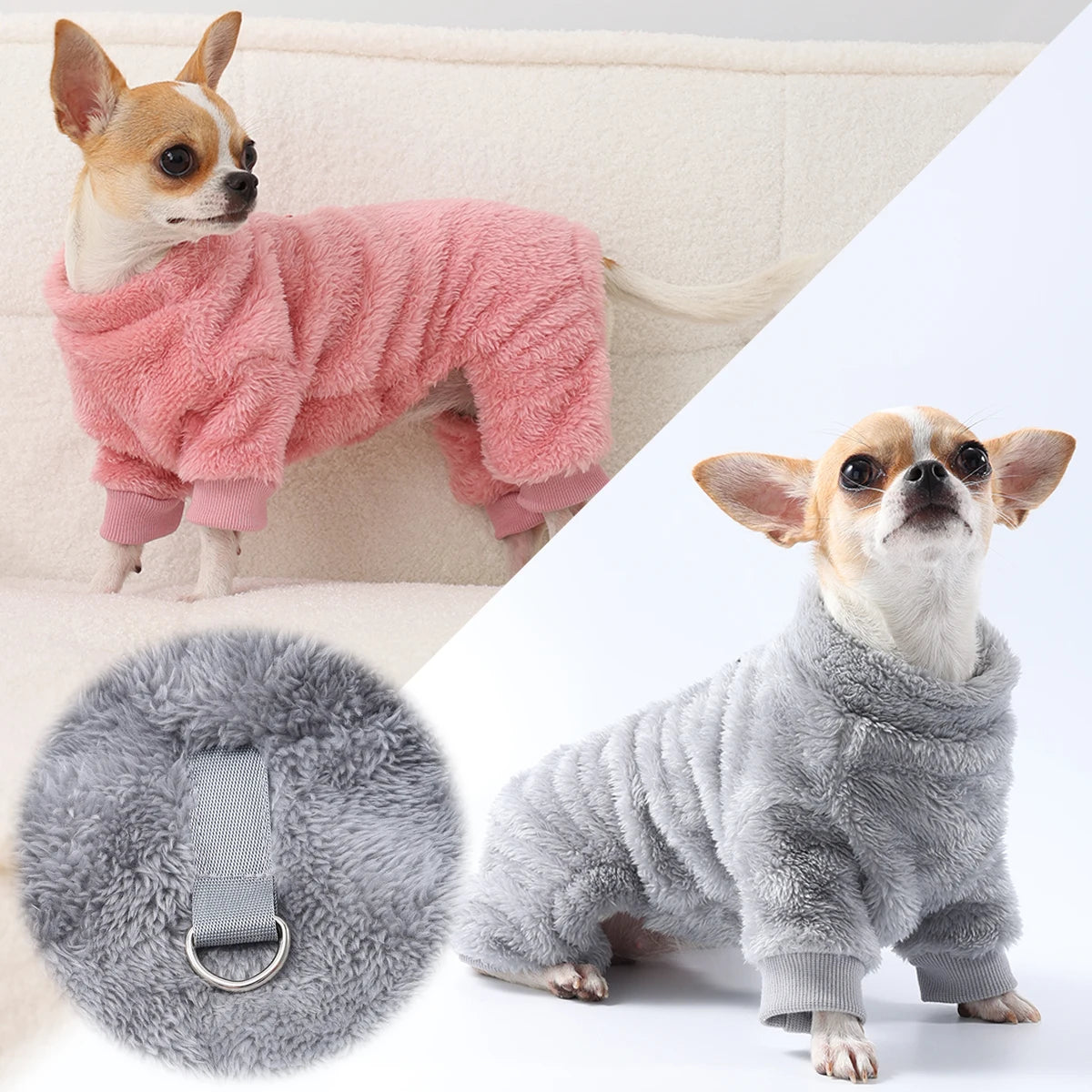 Winter Warm Pet Clothes Soft Flannel Dog Jumpsuit Puppy Cats Four Legs Jacket Coat for Small Medium Dogs Chihuahua Yorkie Outfit