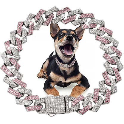 Luxury Diamond Cuban Collar for Pets with Secure Buckle