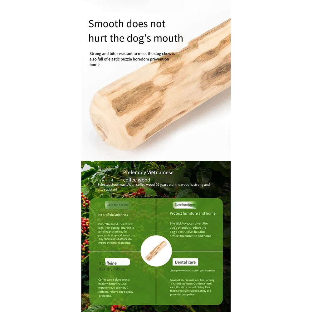 FZCSPEED Coffee Wooden Dog Chew Toy, Dog Wooden Chew Stick, for Tooth Pressure Relief, Pet Toys