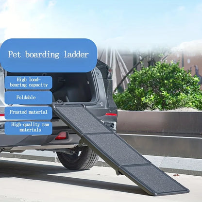 KEMORELA 70/42 Long Folding Pet Ramp Stair For Cars Trucks & SUVs -Fits Large Dogs With Side Rails.Supports 150 lbs.Easy ToStore