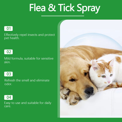 Mite Removal Spray Cats Dogs Flea Killer Itching Relief Remove Ticks Cat Allergy Treatments Anti Lice Insect Pet Skin Care Spray