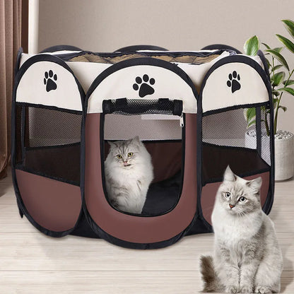 Foldable cats, dog kennels, cats, dogs, delivery rooms, pets, octagonal cages, breathable fences, tents, claw-resistant