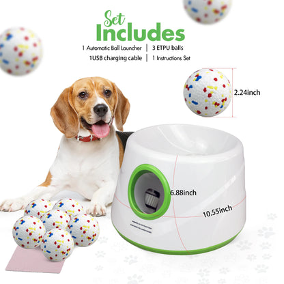 Automatic Dog Ball Launcher Dog Fetch Machine for Small to Medium Sized Dogs,3 Launch Distances, Ball Launcher for Dog Toys