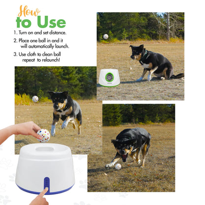 Automatic Dog Ball Launcher Dog Fetch Machine for Small to Medium Sized Dogs,3 Launch Distances, Ball Launcher for Dog Toys