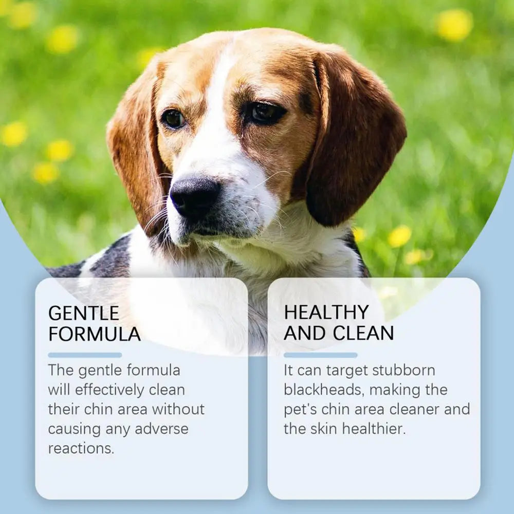 Cat Chin Cleaner 30g Blackhead Cleaning Lotion Pet Chin Acne Care Brush Dog Cat Grooming Supplies Tooth Stain Remover for Pets