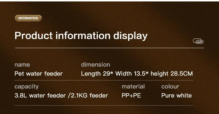 Large Capacity Automatic Gravity Pet Feeder and Water Dispenser Dual Bowl Leak Proof for Cats Dogs Home Travel Feeding Station