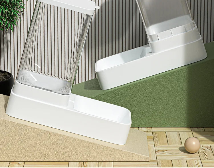 Large Capacity Automatic Gravity Pet Feeder and Water Dispenser Dual Bowl Leak Proof for Cats Dogs Home Travel Feeding Station