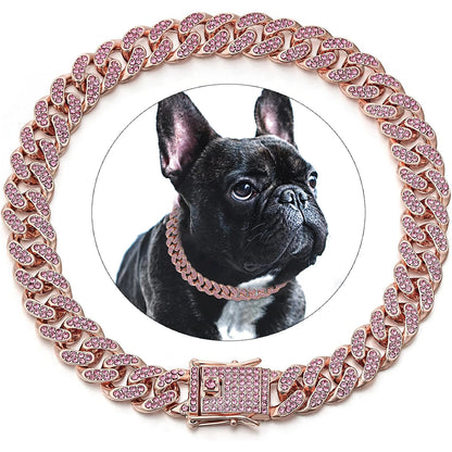 Luxury Diamond Cuban Collar for Pets with Secure Buckle