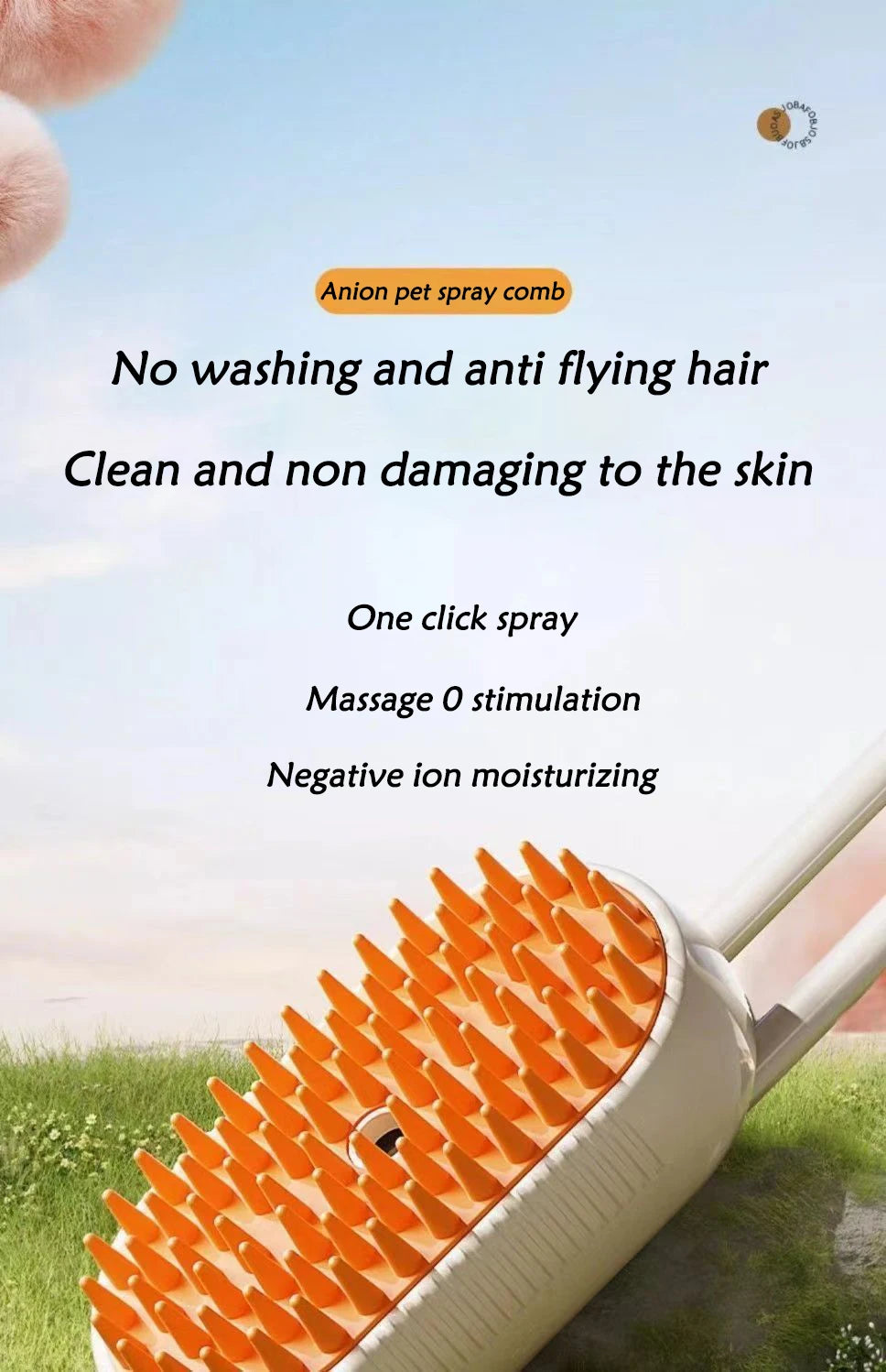 3 in 1 Cat Dog Pet Spray Massage Brush One Button Steam Spray Folding Rotatable Grooming tool Hair Bath Hair Removal Brush Comb