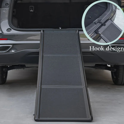 KEMORELA 70/42 Long Folding Pet Ramp Stair For Cars Trucks & SUVs -Fits Large Dogs With Side Rails.Supports 150 lbs.Easy ToStore