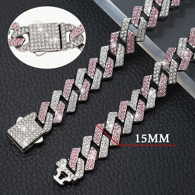 Luxury Diamond Cuban Collar for Pets with Secure Buckle