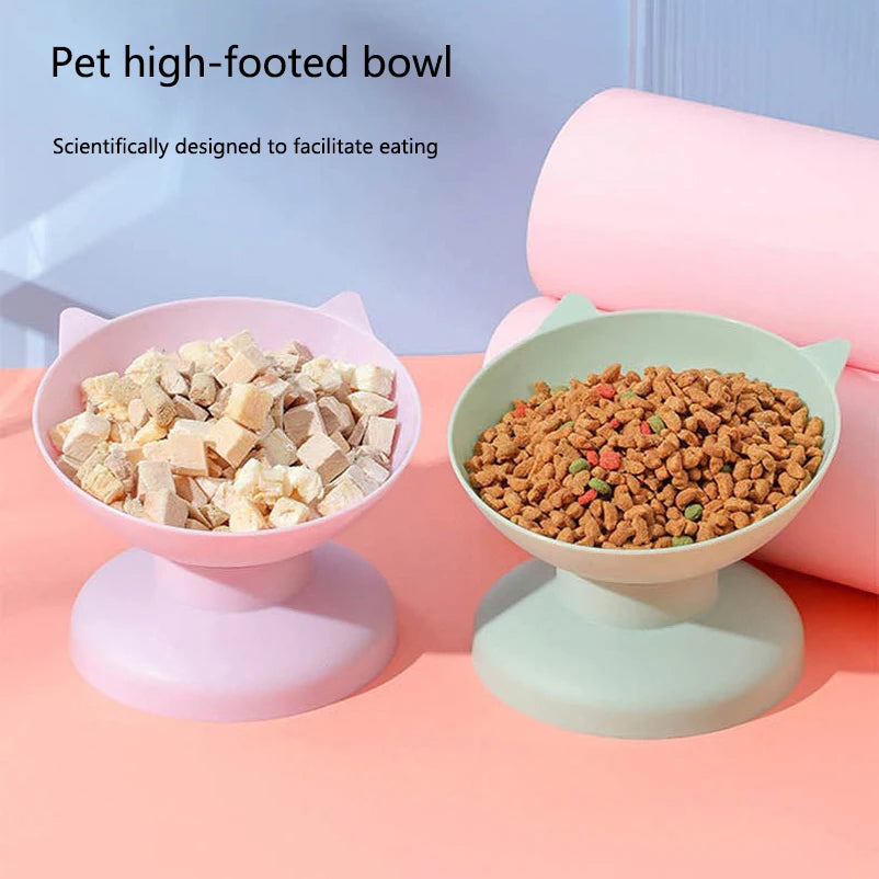 Popular pet cats and dogs feeding water bowls, high feet inclined mouth bowls, scientific design of pet supplies