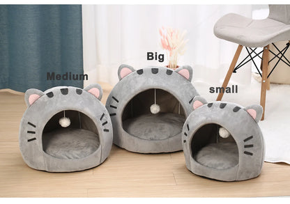 Super Cat Bed Warm Pet House Kitten Cave Cushion Cat House Warm Sleeping Dog Basket Tent Small Dog Mat Supplies Bed For Cats