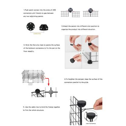 Pet Fence Dog Cage Indoor Encrypted Iron Mesh Fence Cat Cage Free Splicing Rabbit Guinea Pig Chinchilla Fence