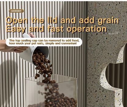 Large Capacity Automatic Gravity Pet Feeder and Water Dispenser Dual Bowl Leak Proof for Cats Dogs Home Travel Feeding Station