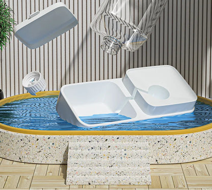 Large Capacity Automatic Gravity Pet Feeder and Water Dispenser Dual Bowl Leak Proof for Cats Dogs Home Travel Feeding Station