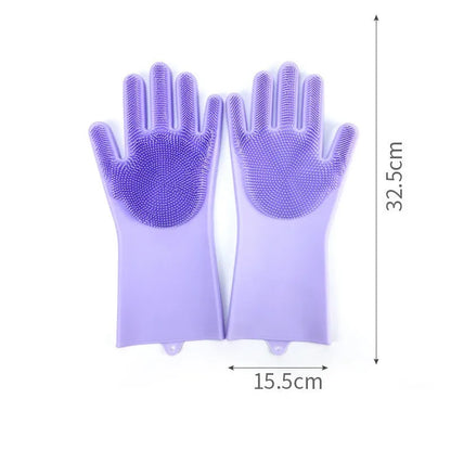 Pet Grooming Gloves Dog Cat Bathing Cleaning Glove Shampoo Scrubber Clean Soft Silicone Hair Removal Glove Hand Skin Protection