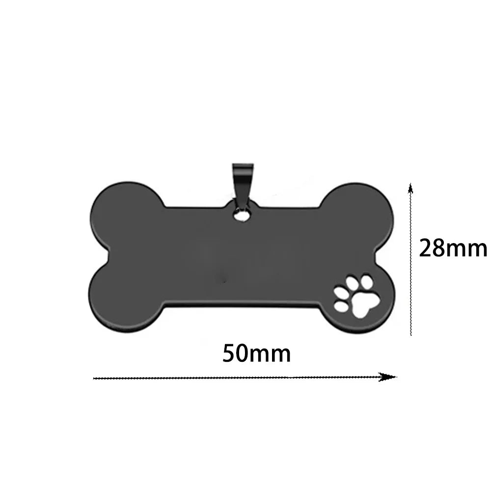 Personalized Dog Tag Stainless Steel Custom Engraved Bone Dog Charm For Pet Collar Dog Id Name Tag Gift Pendant Supplies Jewelry