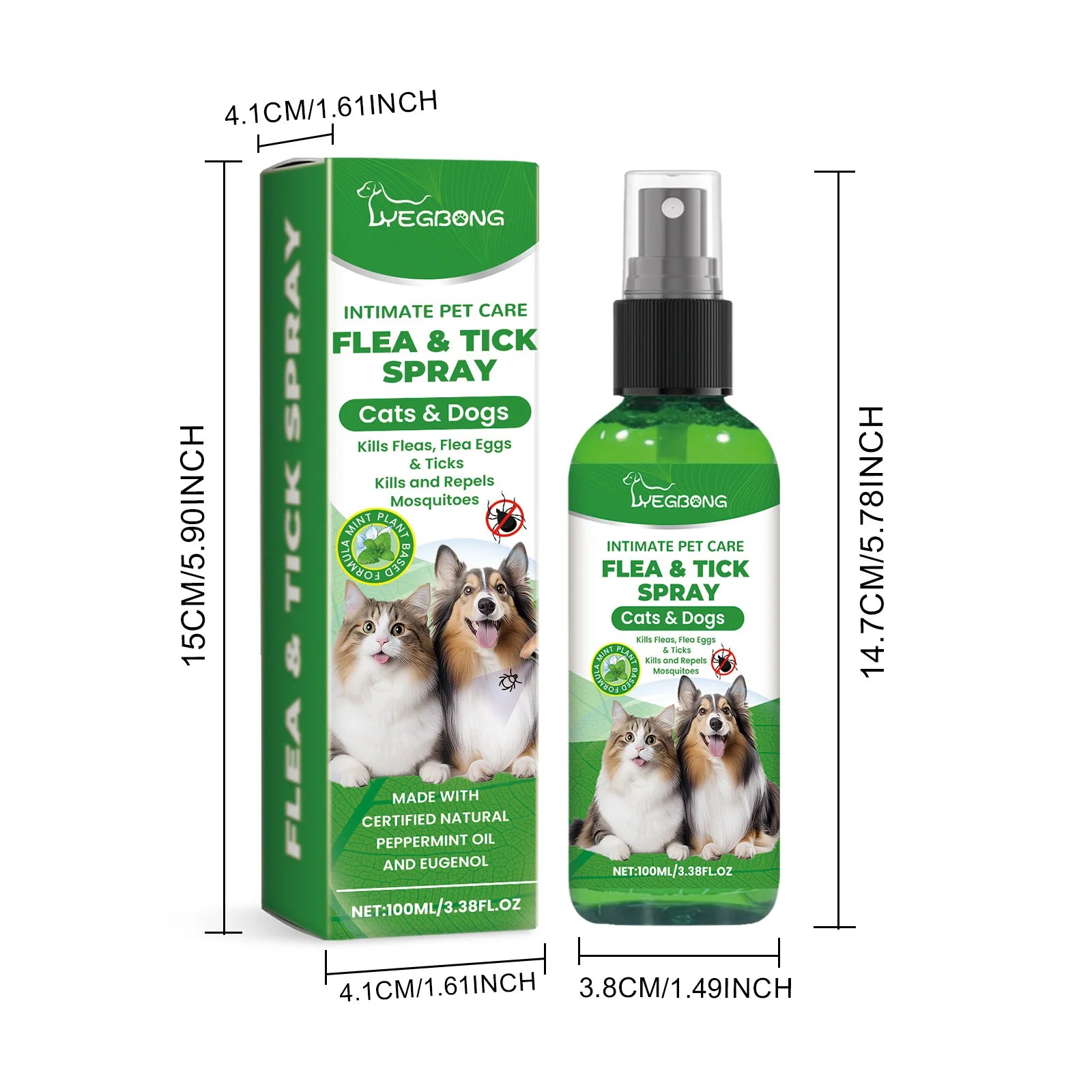 Mite Removal Spray Cats Dogs Flea Killer Itching Relief Remove Ticks Cat Allergy Treatments Anti Lice Insect Pet Skin Care Spray