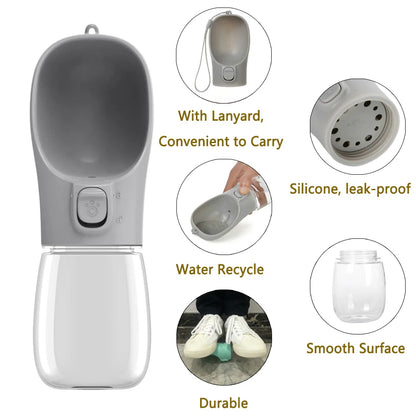 Pet Portable Big Dog Water Bottle for Small Large Dogs Outdoor Hiking Leakproof Puppy Drinking Bowls Golden Retriever Supplies