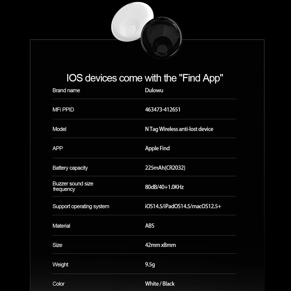 Smart GPS Tracker Mini Tag For IOS Apple Find My APP ITag Anti Lost Reminder Device MFI Rated Locator Car Key Pet Kids Finder