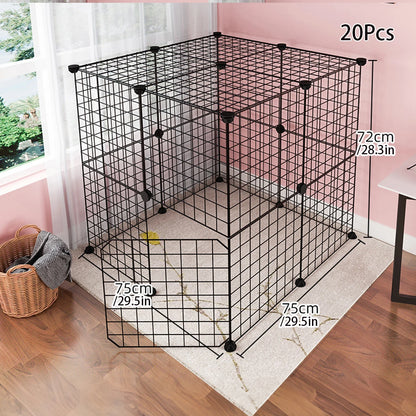 Pet Fence Dog Cage Indoor Encrypted Iron Mesh Fence Cat Cage Free Splicing Rabbit Guinea Pig Chinchilla Fence