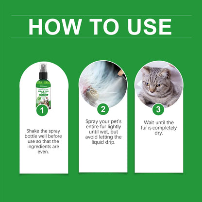 Mite Removal Spray Cats Dogs Flea Killer Itching Relief Remove Ticks Cat Allergy Treatments Anti Lice Insect Pet Skin Care Spray