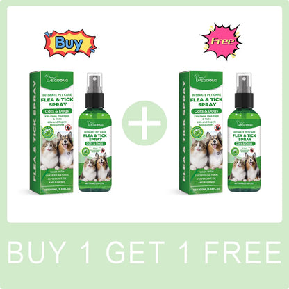 Mite Removal Spray Cats Dogs Flea Killer Itching Relief Remove Ticks Cat Allergy Treatments Anti Lice Insect Pet Skin Care Spray