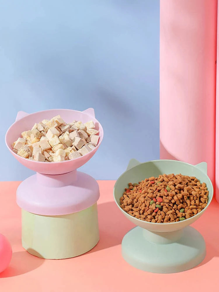 Popular pet cats and dogs feeding water bowls, high feet inclined mouth bowls, scientific design of pet supplies