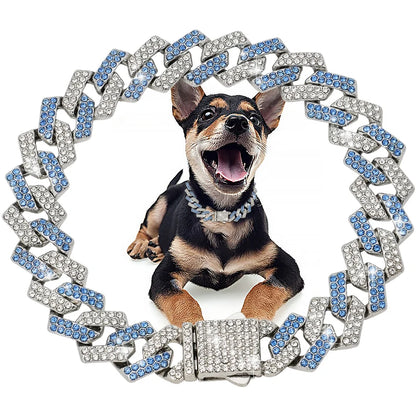 Luxury Diamond Cuban Collar for Pets with Secure Buckle