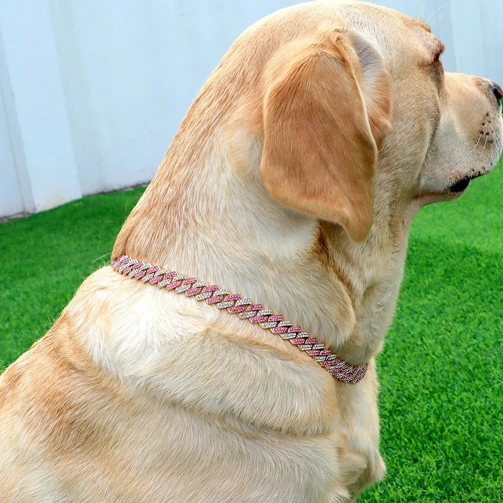 Luxury Diamond Cuban Collar for Pets with Secure Buckle