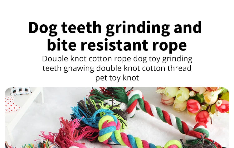 Dog Toy Pet Molar Bite-resistant Cotton Rope Knot for Small Dog Puppy Relieving Stuffy Cleaning Teeth Pet Chew Toys