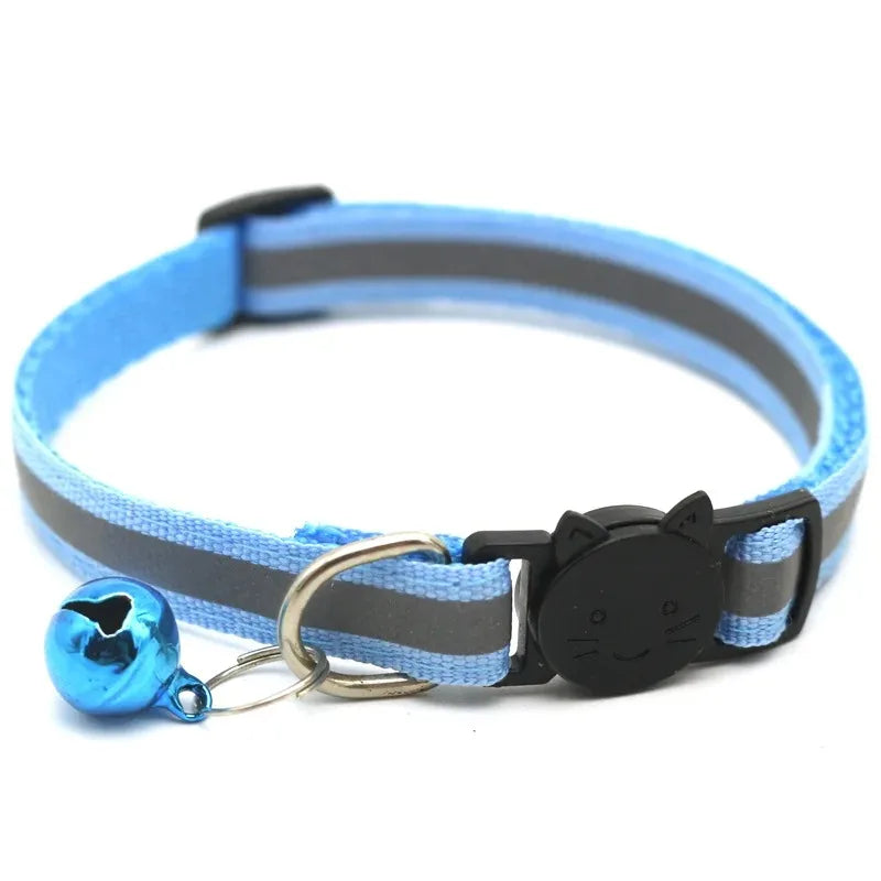 10Pcs Wholesale Collars for Cat Collar With Bell Adjustable Necklace Cat Puppy kitten Collar Dropshipping Pet Cats Collar